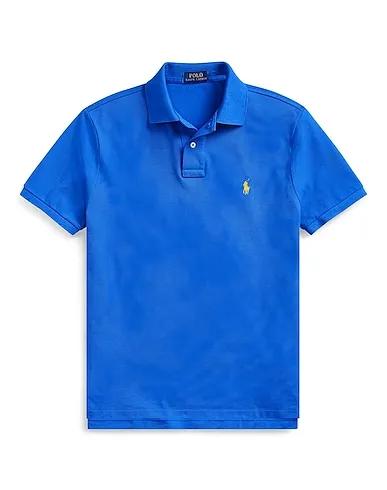 Bright blue Piqué Polo shirt SLIM FIT MESH POLO SHIRT
