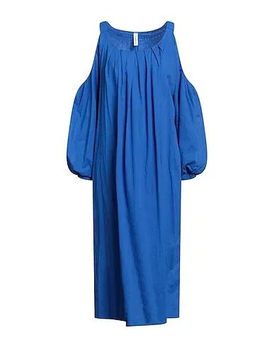 Bright blue Plain weave Midi dress