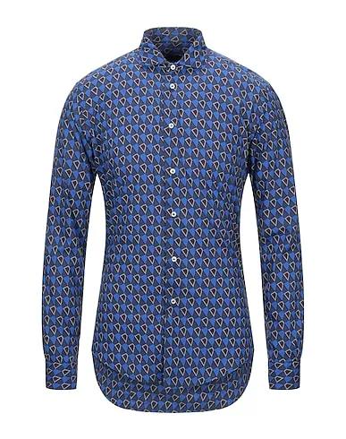 Bright blue Plain weave Patterned shirt