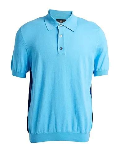 Bright blue Plain weave Polo shirt