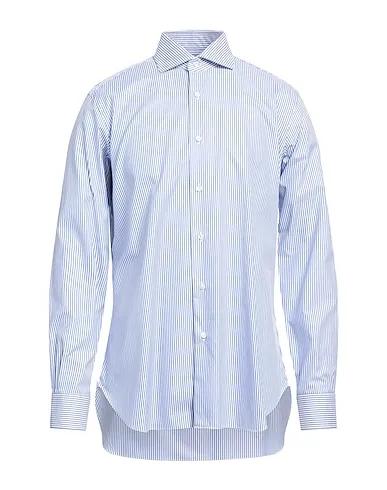 Bright blue Plain weave Striped shirt