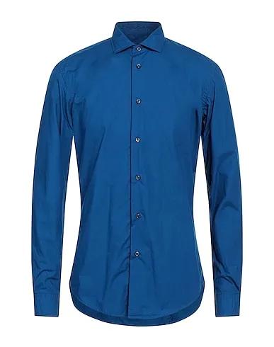 Bright blue Poplin Solid color shirt