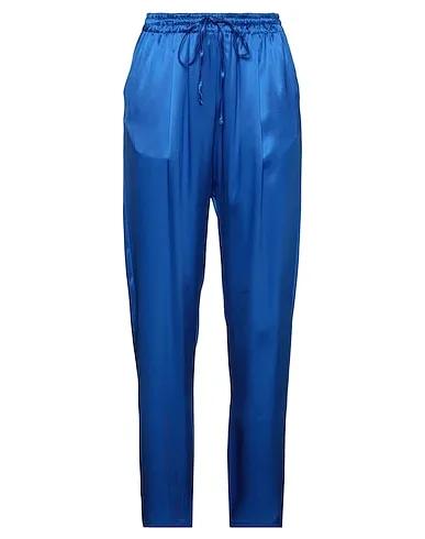 Bright blue Satin Casual pants
