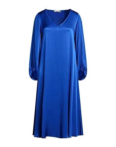 Bright blue Satin Midi dress