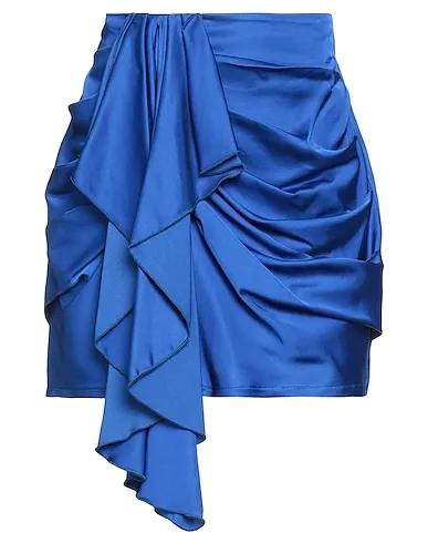 Bright blue Satin Mini skirt