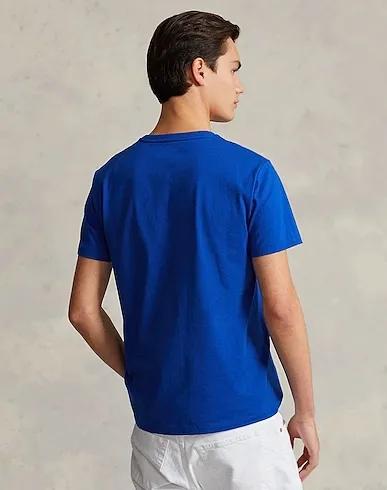 Bright blue T-shirt CUSTOM SLIM FIT JERSEY CREWNECK T-SHIRT
