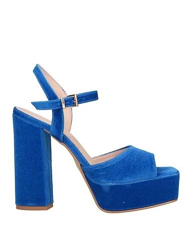 Bright blue Velvet Sandals