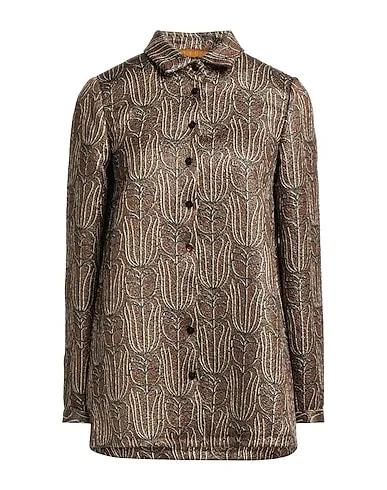 Bronze Plain weave Floral shirts & blouses