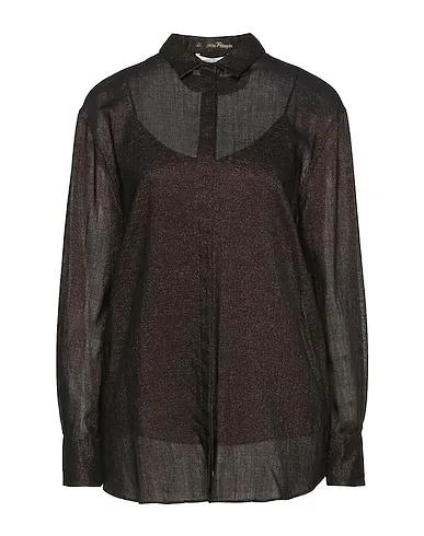 Bronze Plain weave Solid color shirts & blouses