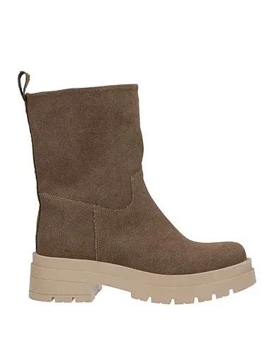 Brown Canvas Ankle boot