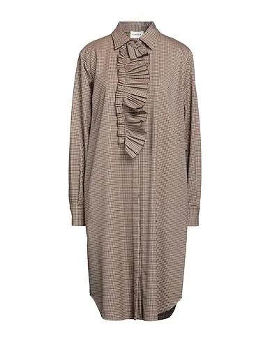 Brown Cool wool Midi dress