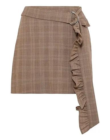 Brown Cool wool Mini skirt