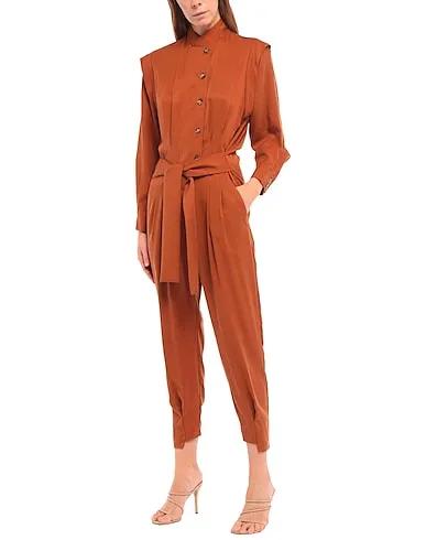 Brown Cotton twill Jumpsuit/one piece