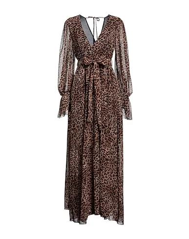 Brown Cotton twill Long dress