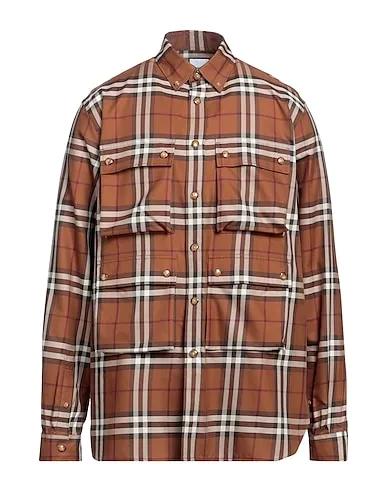 Brown Cotton twill Patterned shirt