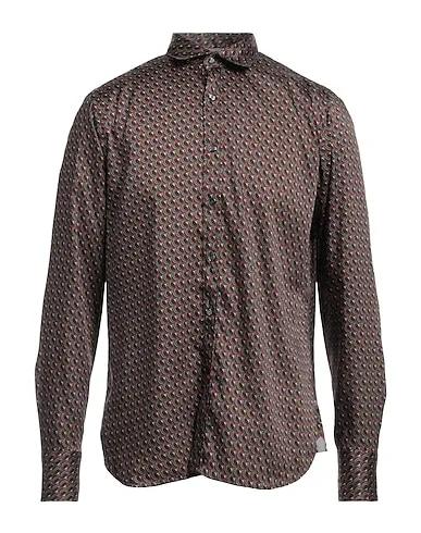 Brown Cotton twill Patterned shirt