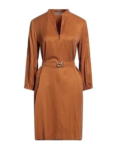 Brown Cotton twill Short dress