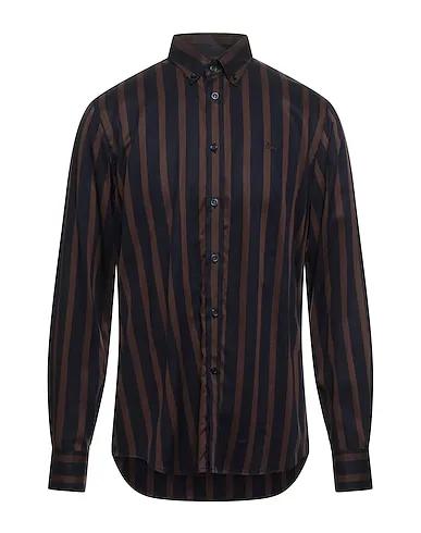 Brown Cotton twill Striped shirt