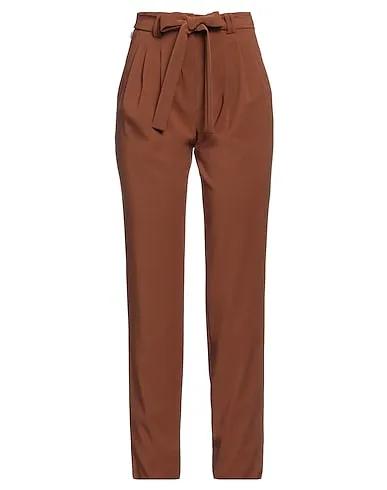 Brown Crêpe Casual pants
