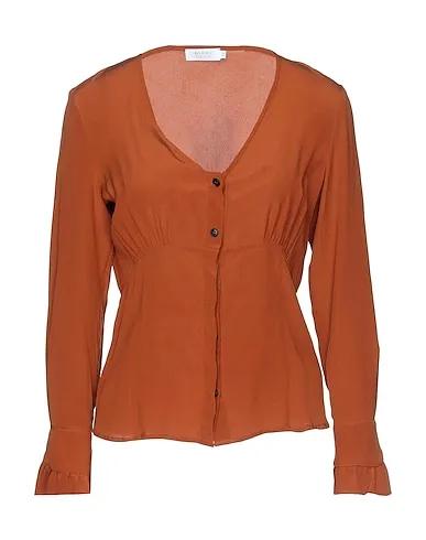 Brown Crêpe Silk shirts & blouses