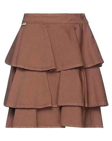 Brown Gabardine Mini skirt