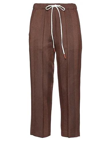 Brown Jacquard Casual pants