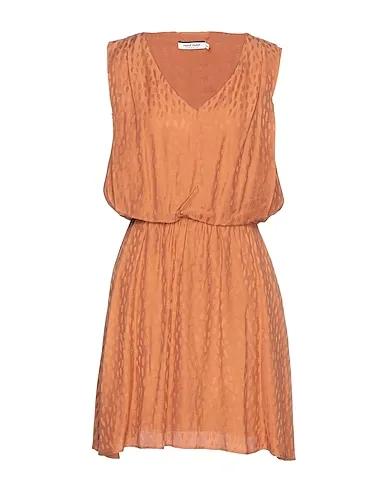 Brown Jacquard Short dress