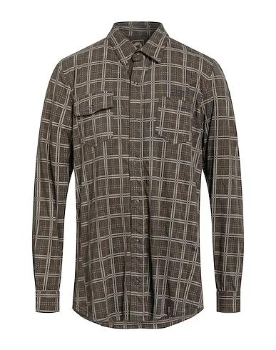 Brown Jersey Checked shirt