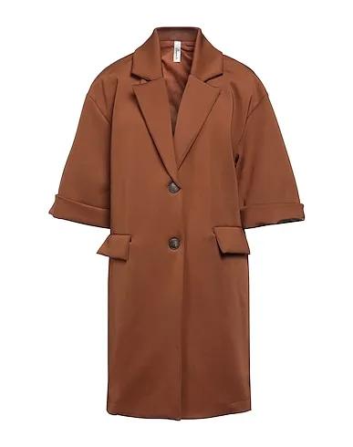 Brown Jersey Full-length jacket