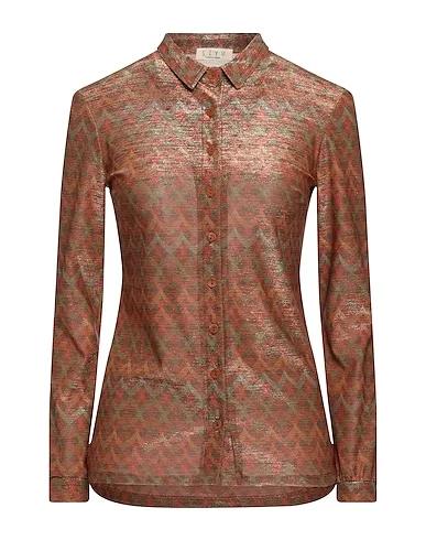 Brown Jersey Patterned shirts & blouses