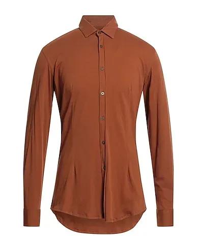Brown Jersey Solid color shirt