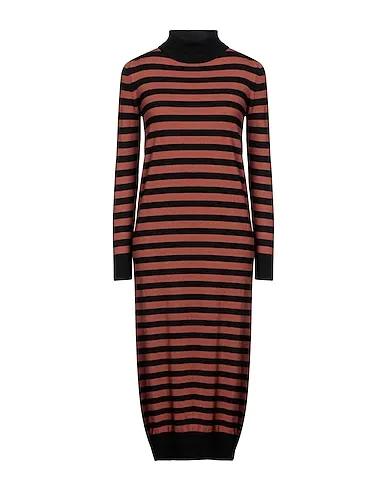 Brown Knitted Midi dress