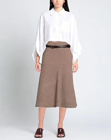 Brown Knitted Midi skirt