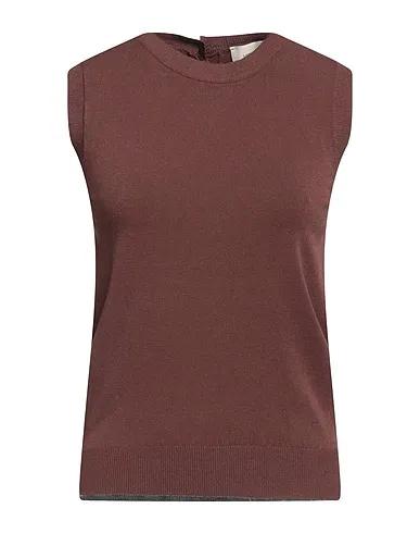 Brown Knitted Sleeveless sweater