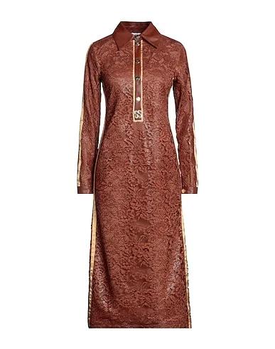 Brown Lace Midi dress