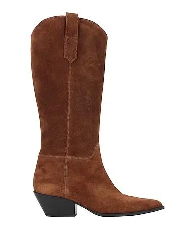 Brown Leather Boots FURLA WEST HIGH BOOT T. 45
