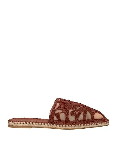 Brown Leather Espadrilles