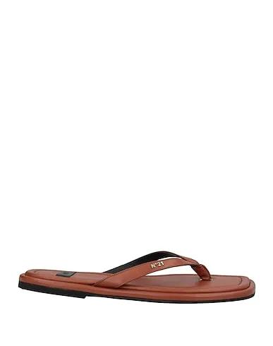 Brown Leather Flip flops