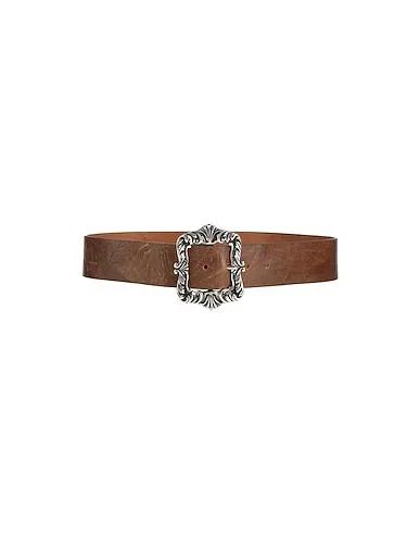 Brown Leather High-waist belt