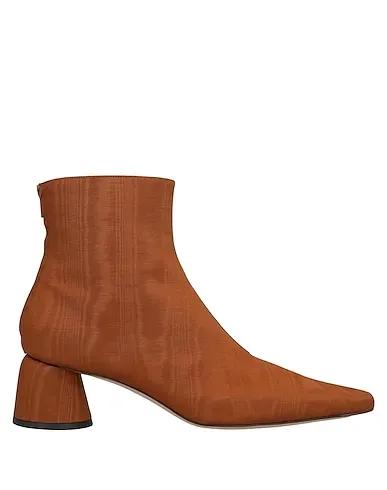Brown Plain weave Ankle boot