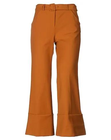 Brown Plain weave Casual pants