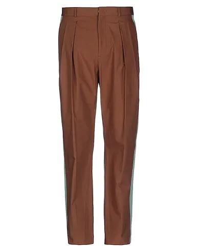 Brown Plain weave Casual pants