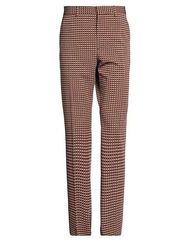 Brown Plain weave Casual pants
