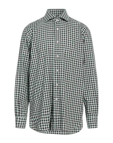 Brown Plain weave Checked shirt