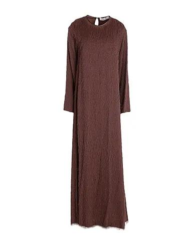 Brown Plain weave Elegant dress