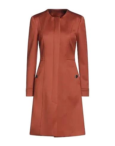 Brown Plain weave Full-length jacket