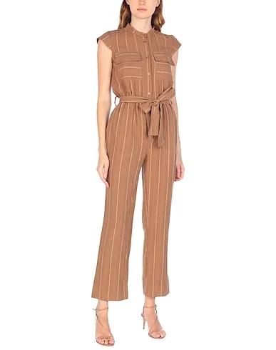 Brown Plain weave Jumpsuit/one piece