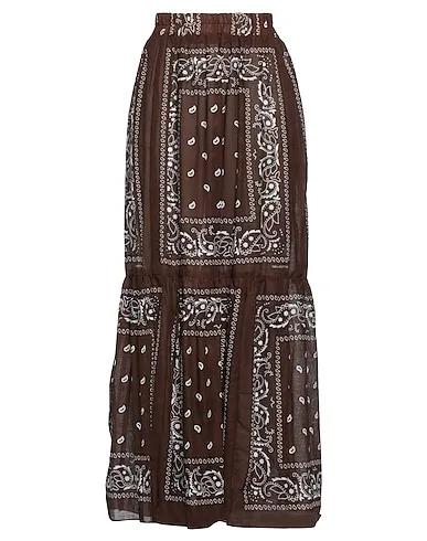 Brown Plain weave Maxi Skirts