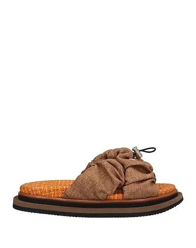 Brown Plain weave Sandals