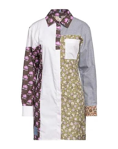 Brown Plain weave Short dress